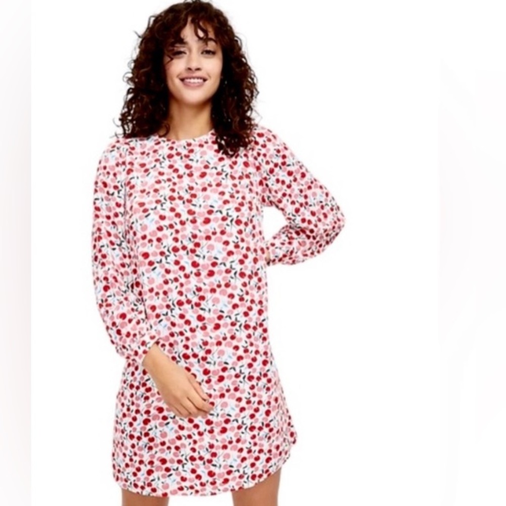 Loft long sleeve cherry dress size medium. New with tags.
